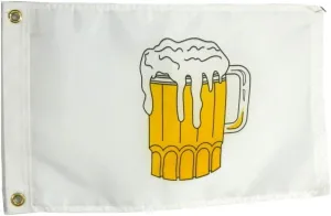 12x18" Beer Time Boat Flag, All Weather Nylon for Outdoor Use, Made In USA
