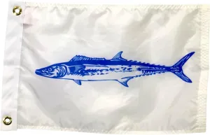 12x18" King Mackerel Boat Fishing Flag, All Weather Nylon for Outdoor, Made In USA
