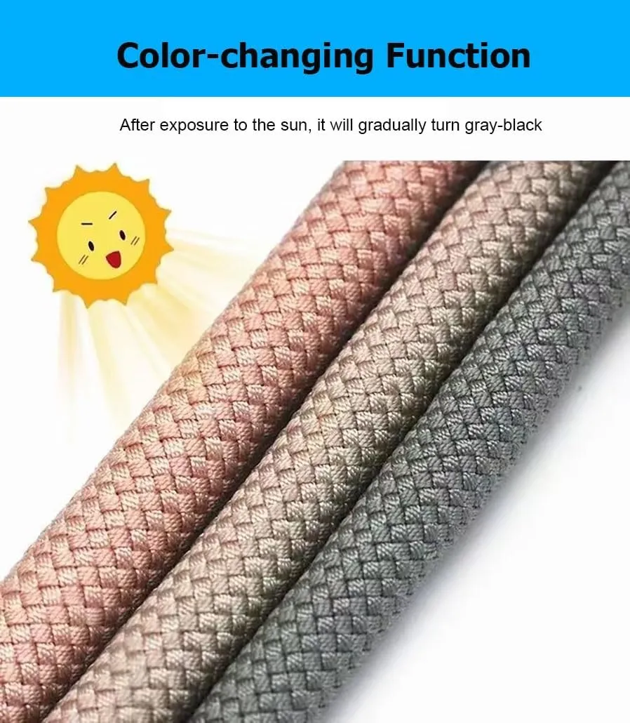 20-150 M Multi-use Braided Nylon Dock Lines, 6/8/10/12 mm Color-Changing Boat Rope for Kayak Canoe Pontoon Camping & Hiking(6mm,50m)