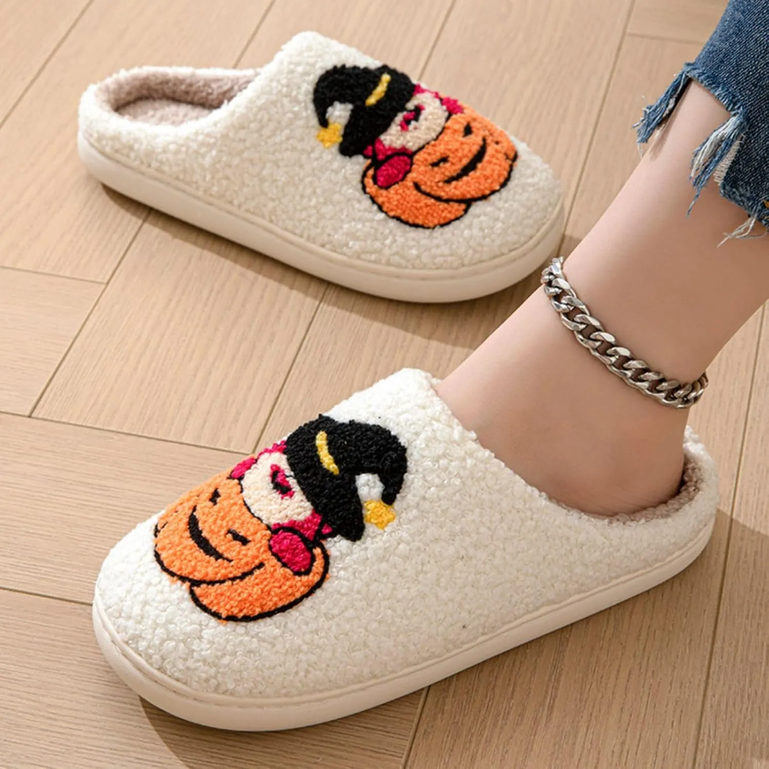 24 Years New Animal Fruit Slippers For Women Fluffy Plush Slippers Cute Cartoon House Slipper Fruit Slippers for Womens Mens Plush Soft Memory Foam House Shoes Women's Men's Cute Slippers