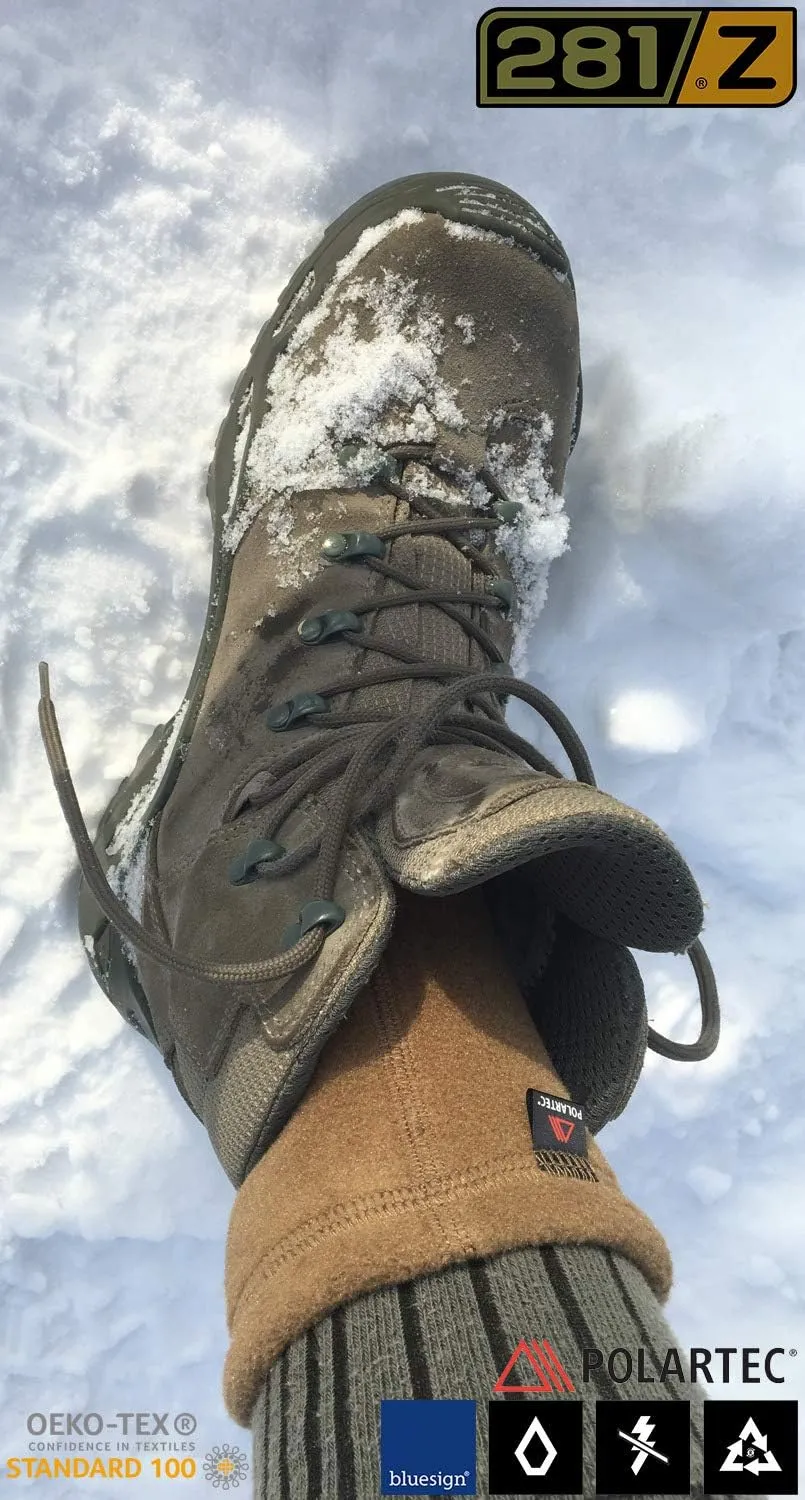 281Z Hiking Warm 6 inch Boot Liner Socks - Military Tactical Outdoor Sport - Polartec Fleece Winter Socks