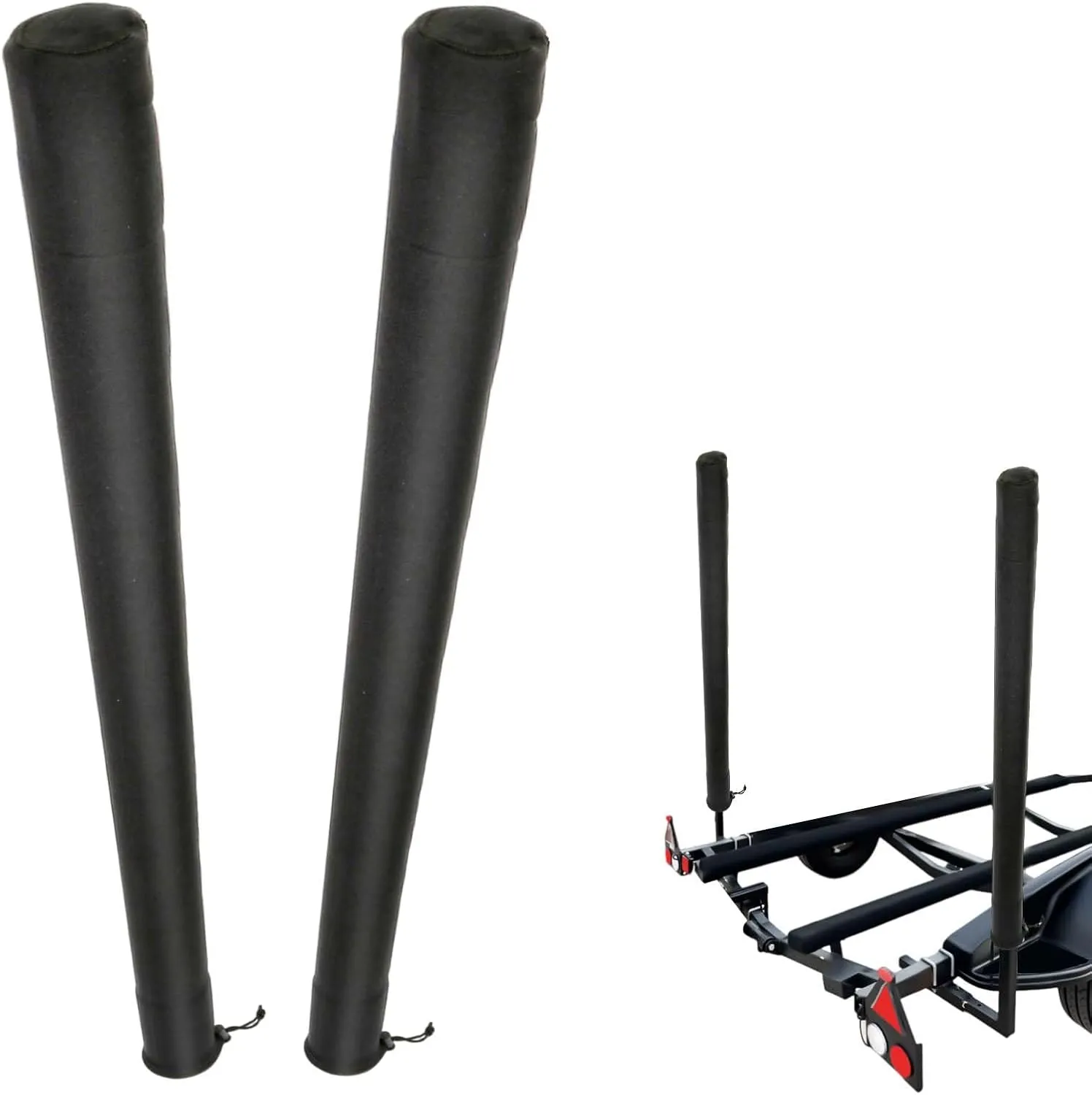 48in Boat Trailer Guide Pole Covers, 2pcs Boat Trailer Guide Pole Pads Black Protective Marine Trailer Guide Poles Pad for Jet Ski Boat Sailboat Trailer Accessories