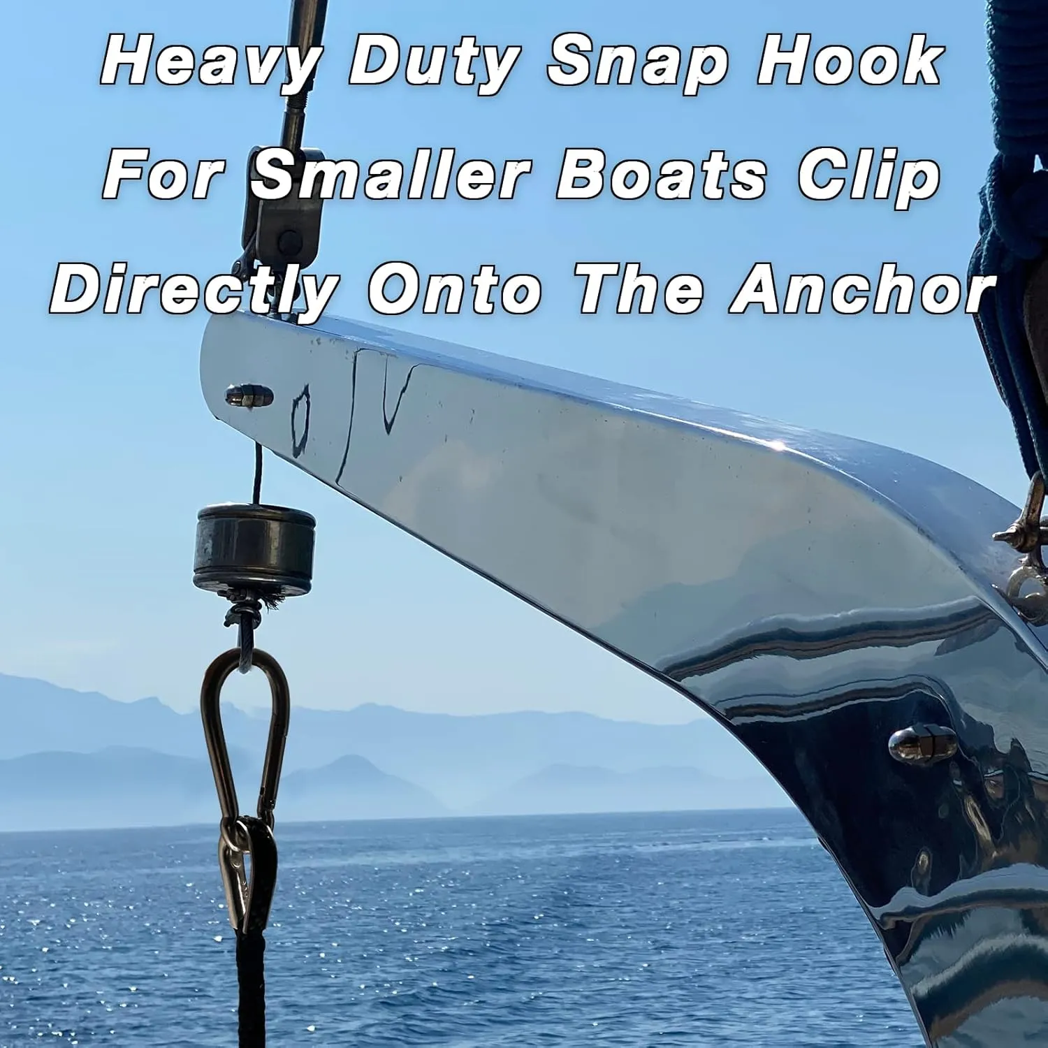 50 Feet Double Braided Nylon Boat Anchor Rope 3/8inch with 316 Stainless Steel Thimble and Heavy Duty Snap Hook Marine Grade Anchor line Black (Black, 50Feet)