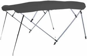 7.6 oz Charcoal Grey 4 Bow Square Tube Boat Bimini TOP with Running Light Cutout Sunshade Compatible for Starcraft MX 23 CP 2015