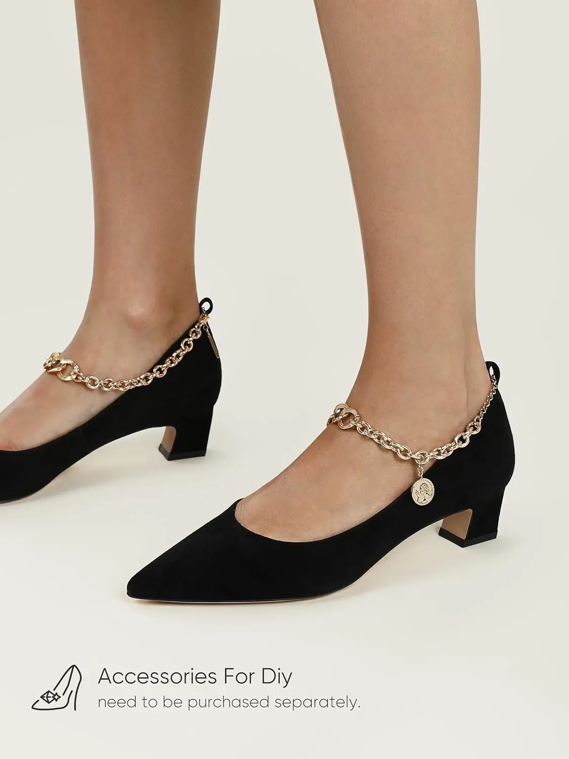 7or9 Block Heels for Women Comfortable Women’s Pumps Breathable Lambskin Heels Closed Toe Black Heels 1.38"