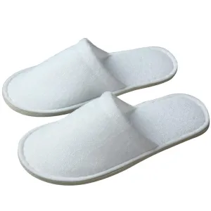 8 Pair of Deluxe White Slippers Hotel Guest Slippers for Spa, Party Guest, Hotel and Travel, Fits Most Men and Women can Washable (Closed toe caps)