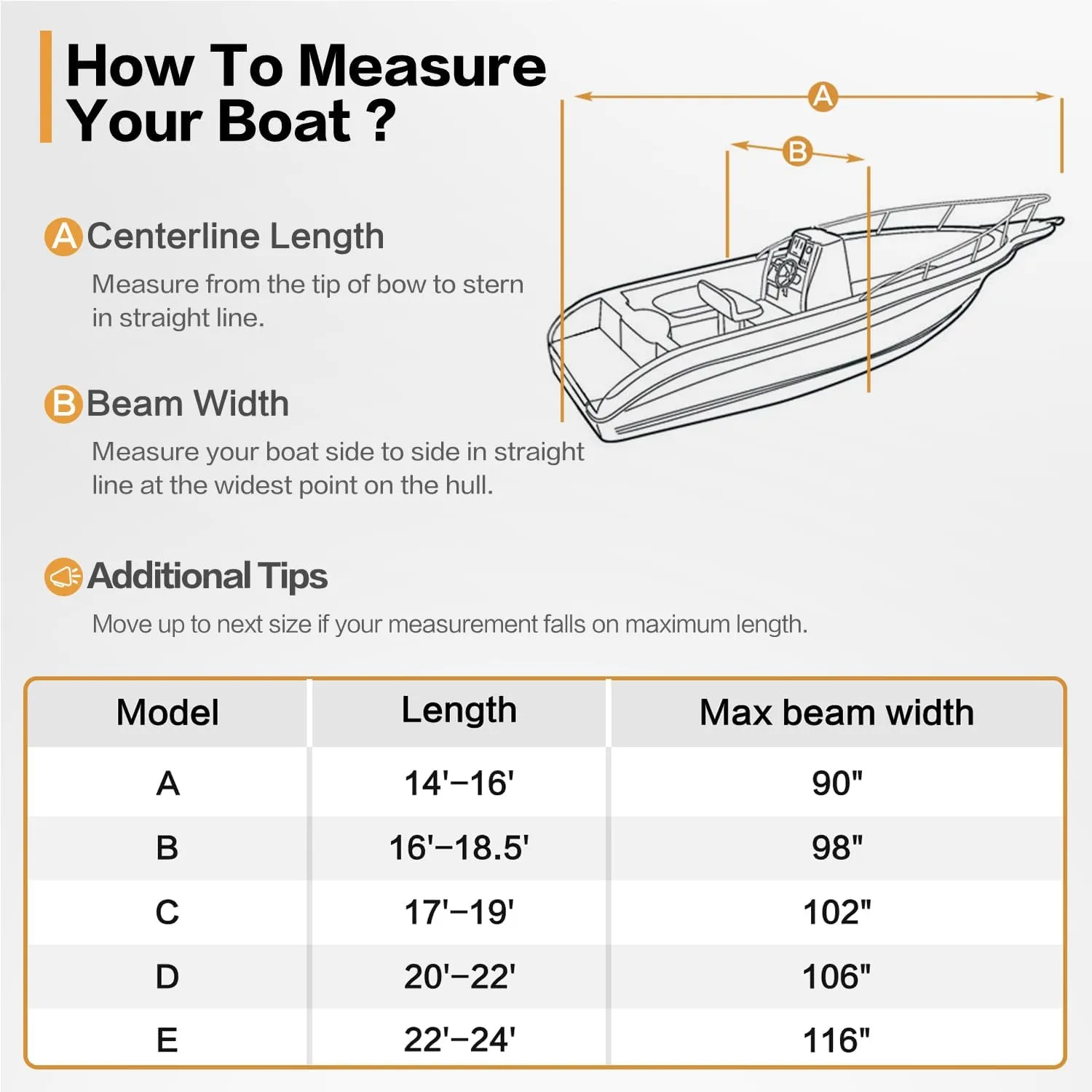 900D Center Console Boat Cover, Waterproof Heavy Duty Boat Cover for CC Boat, Marine Grade Oxford UV Resistant Canvas for Trailerable Boat 17-19ft, Beam Width up to 102"