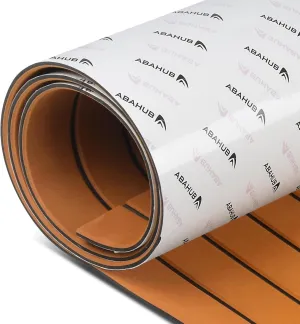 Abahub EVA Foam Boat Decking 96''x45.6''/36''/28.8''/24''/16.8'', 48''x16.8'' Self-Adhesive Faux Teak Marine Flooring Sheet Traction Pad for Boats Surfboard Swim Platform RV Floor