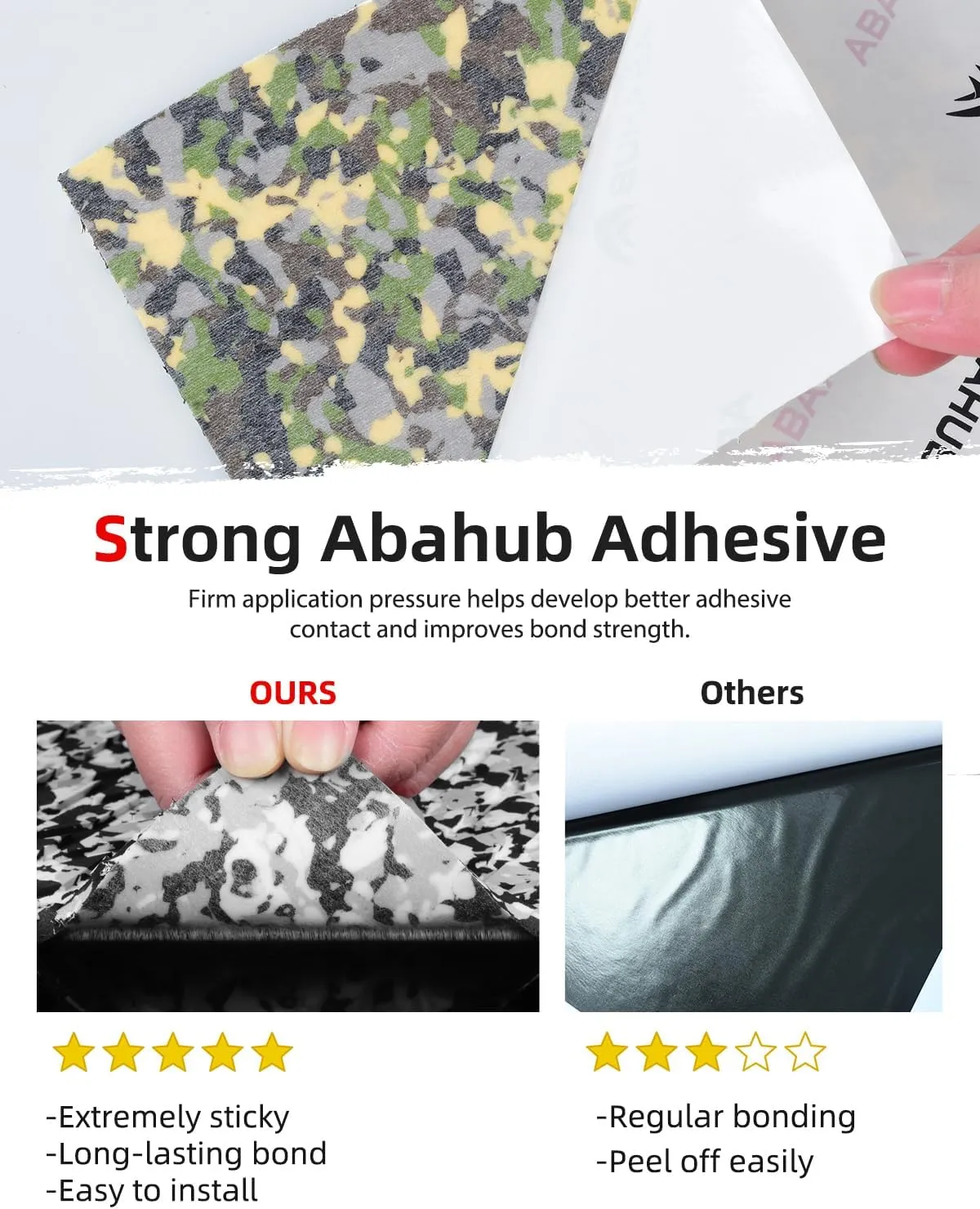 Abahub EVA Foam Boat Flooring 96''x16''/23.5''/38''/47'' 48''x16'' Non-Slip Camouflage Surfboard Traction Pad Grip Mat Self-Adhesive Trimmable Decking Sheet for Boats SUP Paddleboard Kayak Surfing
