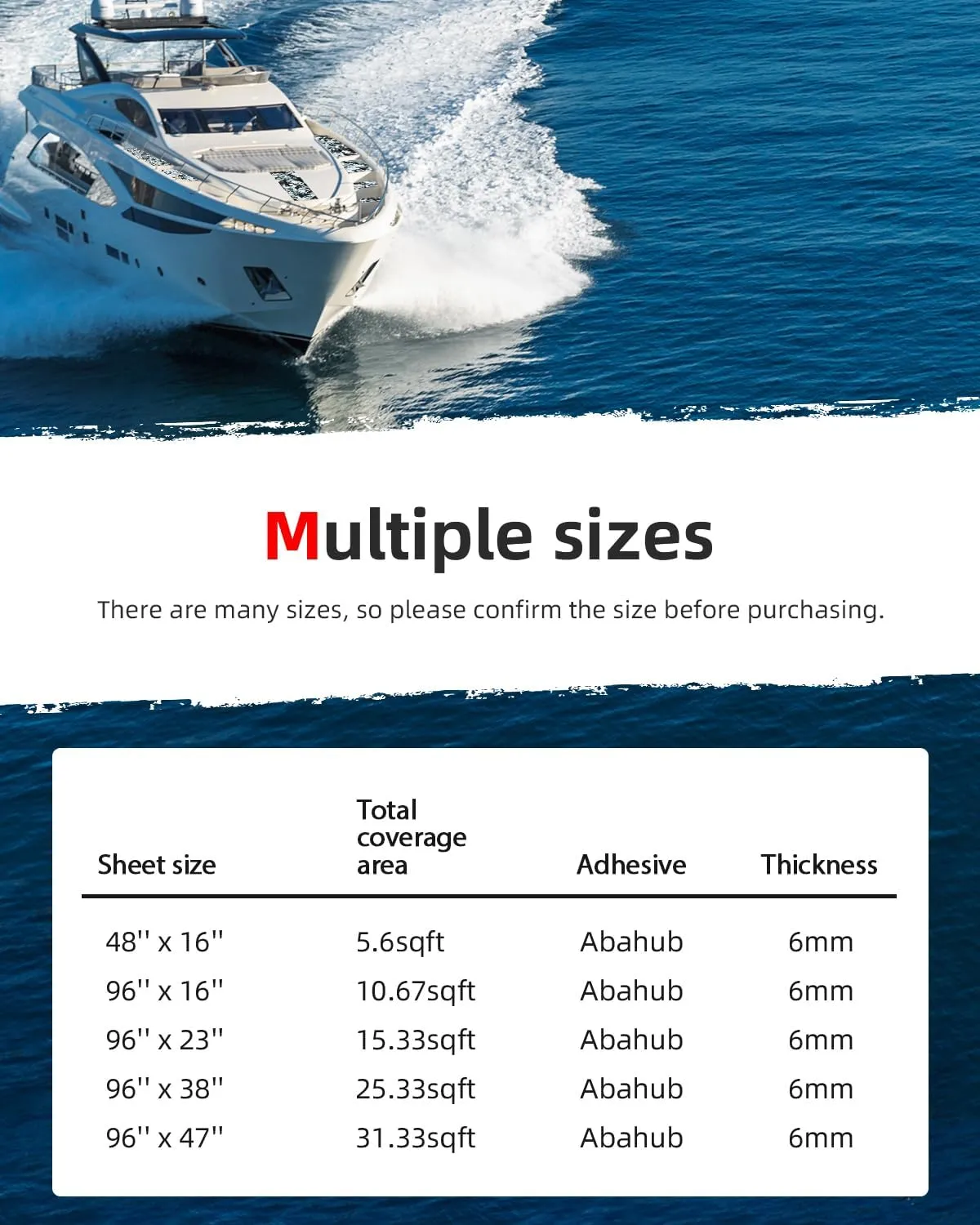Abahub EVA Foam Boat Flooring 96''x16''/23.5''/38''/47'' 48''x16'' Non-Slip Camouflage Surfboard Traction Pad Grip Mat Self-Adhesive Trimmable Decking Sheet for Boats SUP Paddleboard Kayak Surfing