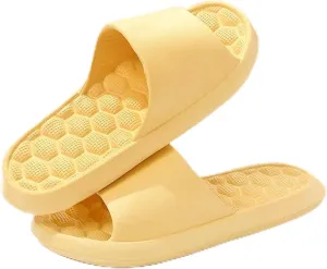 Acupressure Reflexology Bathroom Massage Slippers Shoes Sandals for Men& Women Home Shoes Shock Absorbing, Therapy Promoting Blood Circulation Myofascial Release Trigger Point ( Color : Yellow , Size