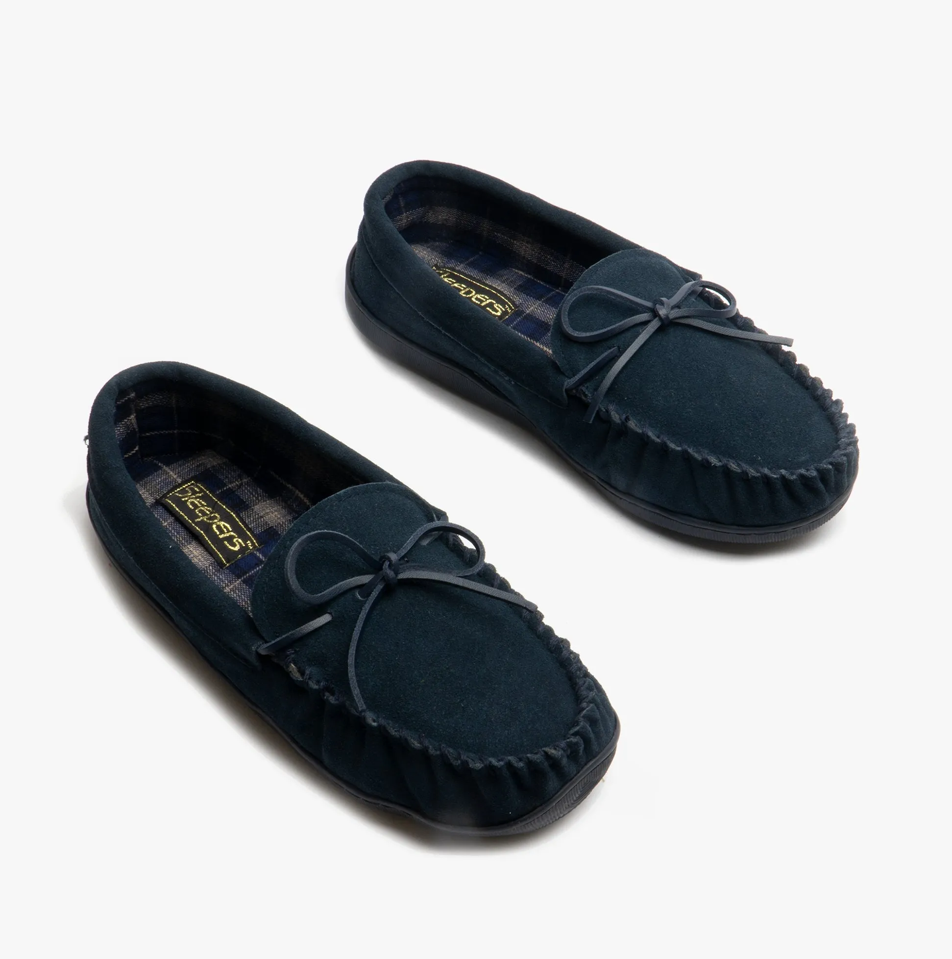 ADIE Mens Moccasin Slippers Navy