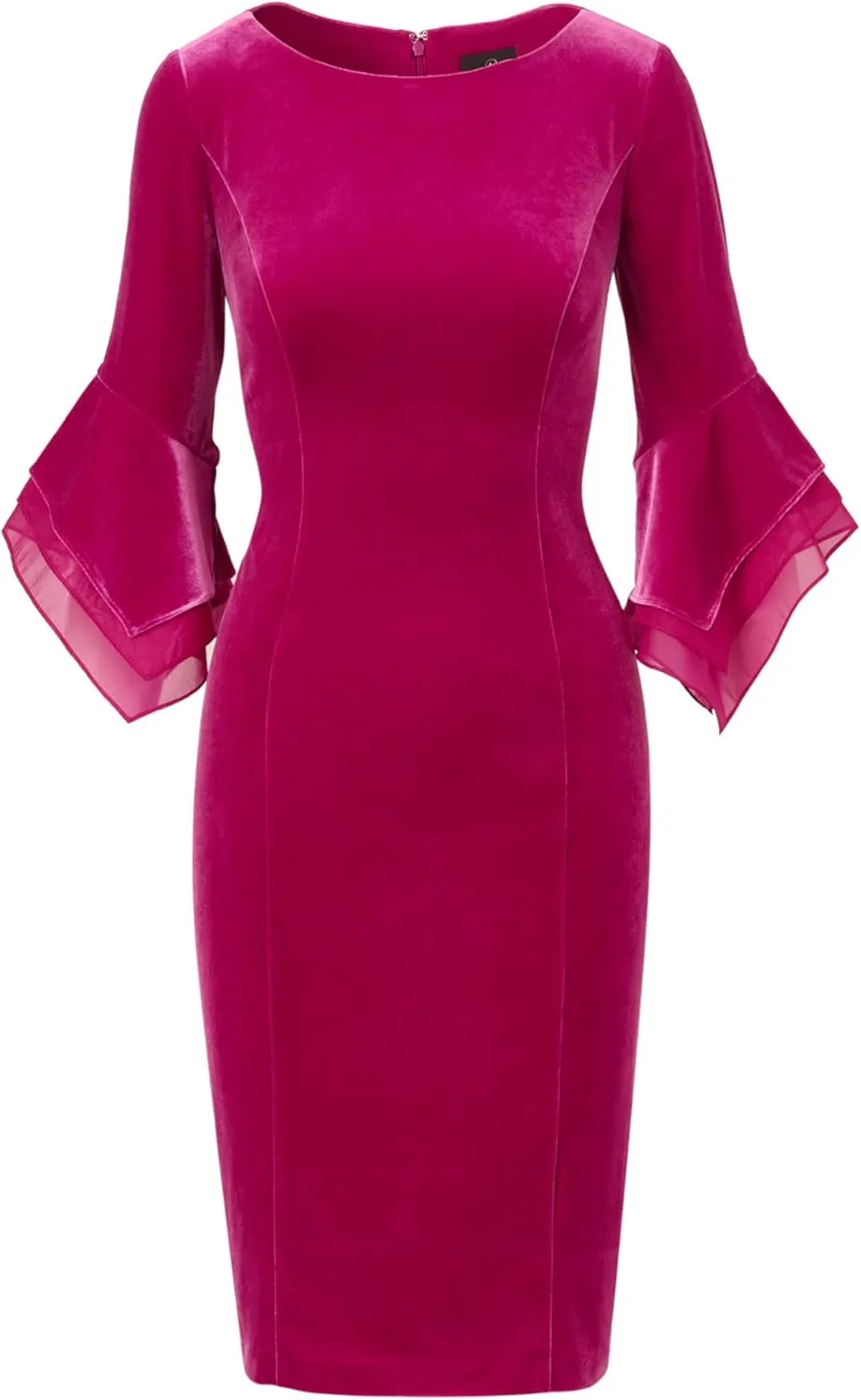 Adrianna Papell Women's Velvet Bell Sleeve Short Dress