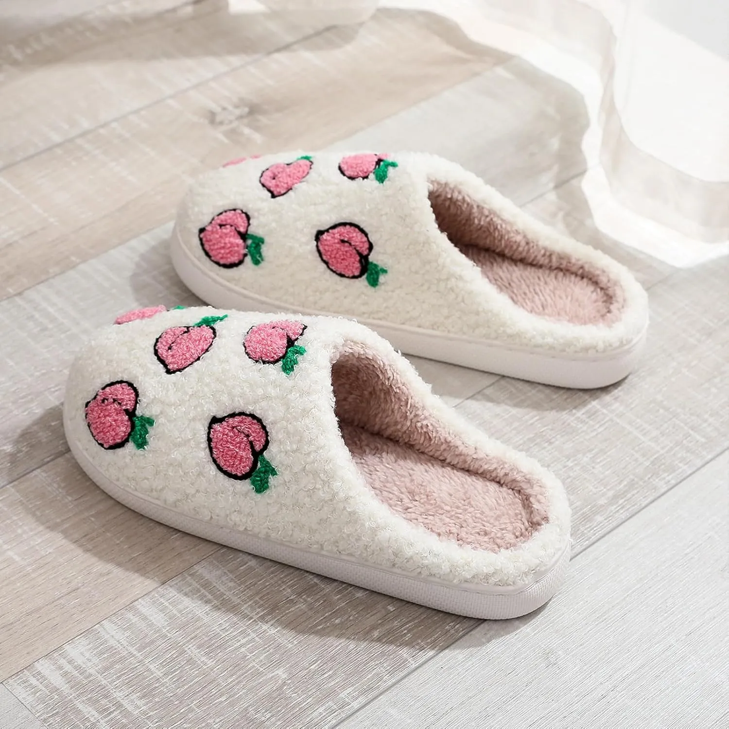 Afellicy Halloween Christmas Slippers Checkered Scuff for Women and Men Holiday Indoor Bedroom Fluffy Warm Fleece Slippers Winter Soft Cozy Home Non-Slip Soft Plush Slip-on Wool Lined House Shoes