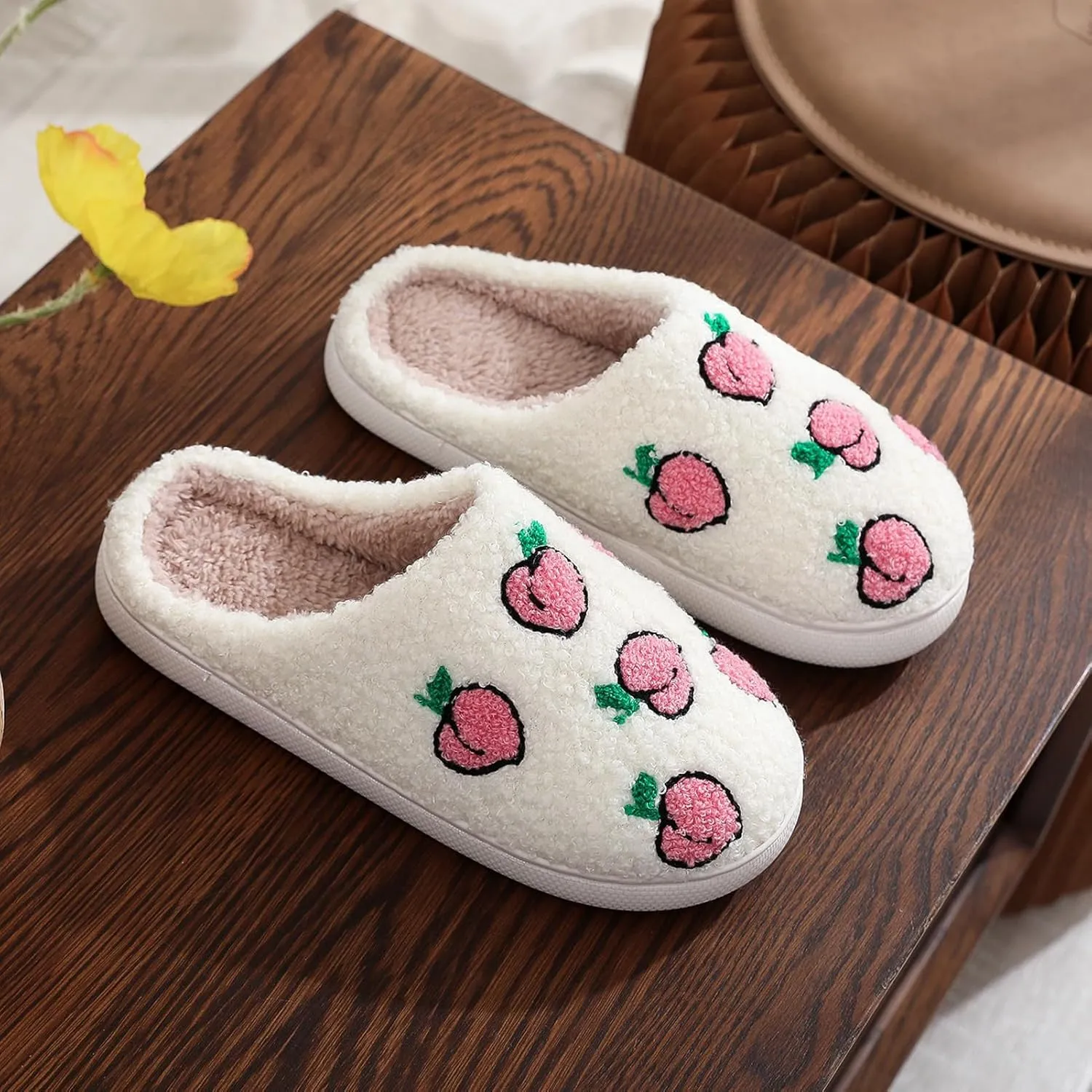 Afellicy Halloween Christmas Slippers Checkered Scuff for Women and Men Holiday Indoor Bedroom Fluffy Warm Fleece Slippers Winter Soft Cozy Home Non-Slip Soft Plush Slip-on Wool Lined House Shoes