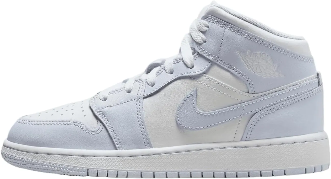 Air Jordan 1 Mid Big Kids' Shoes (FD8780-400, Cobalt Bliss/Neutral Grey/White) Size 6