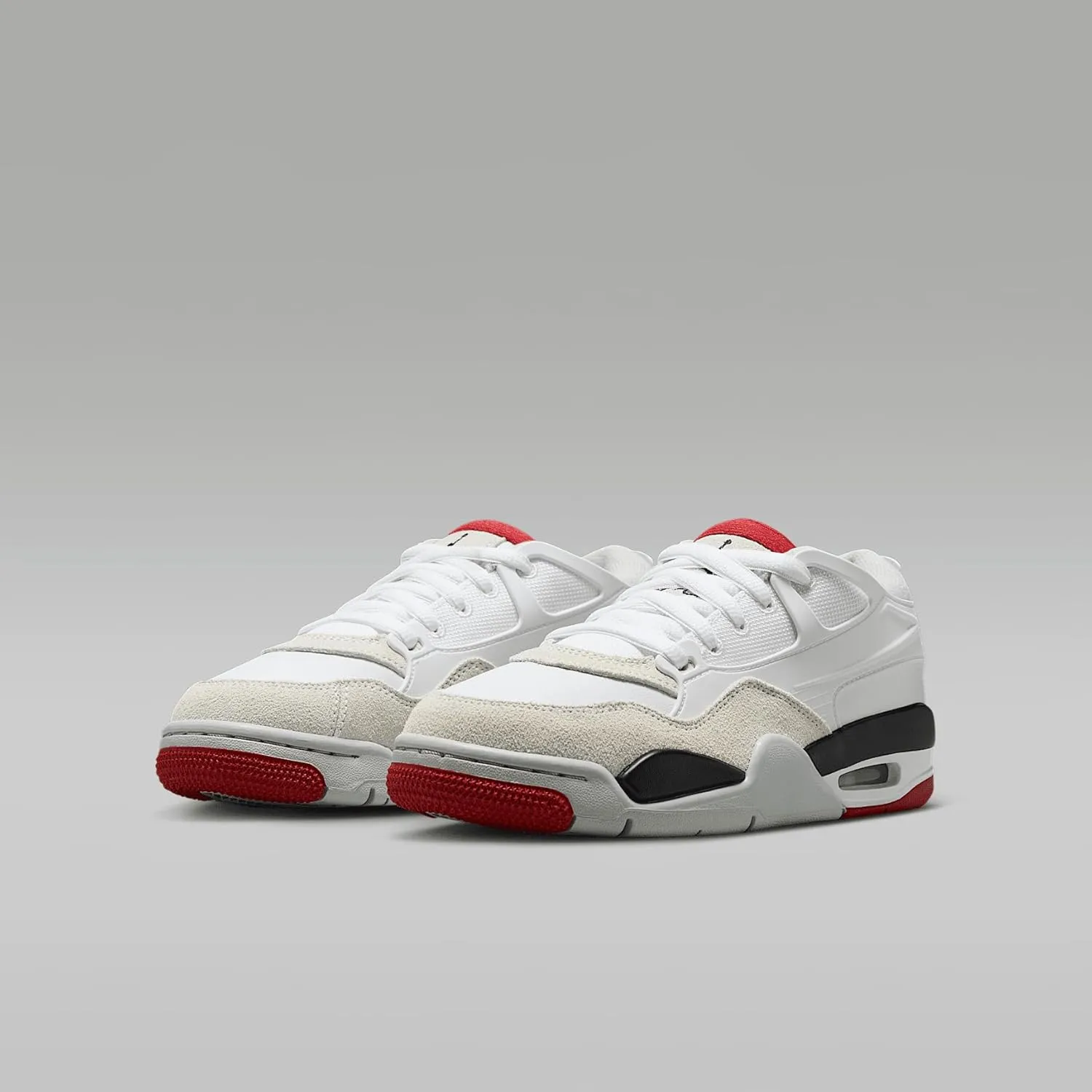 Air Jordan 4 RM Big Kids' Shoes (FQ7938-102, White/Black/Neutral Grey/Varsity Red)