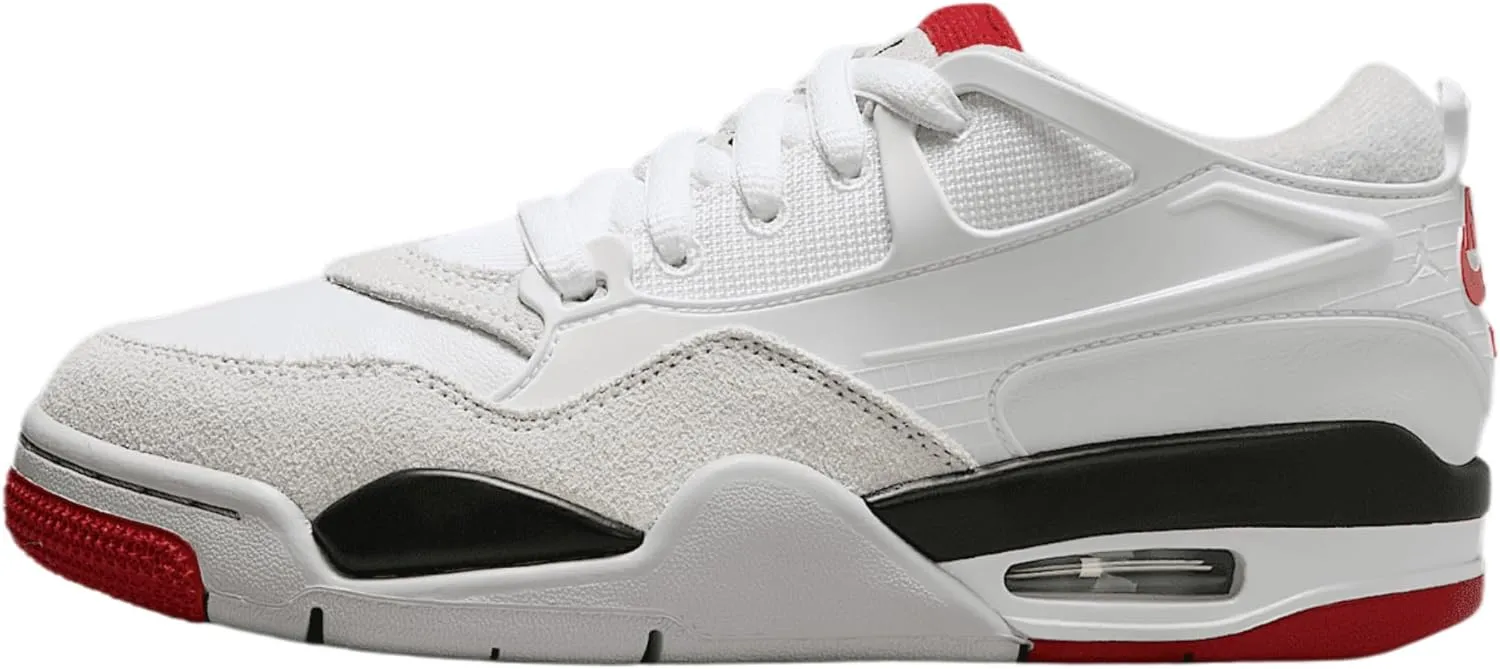 Air Jordan 4 RM Big Kids' Shoes (FQ7938-102, White/Black/Neutral Grey/Varsity Red)
