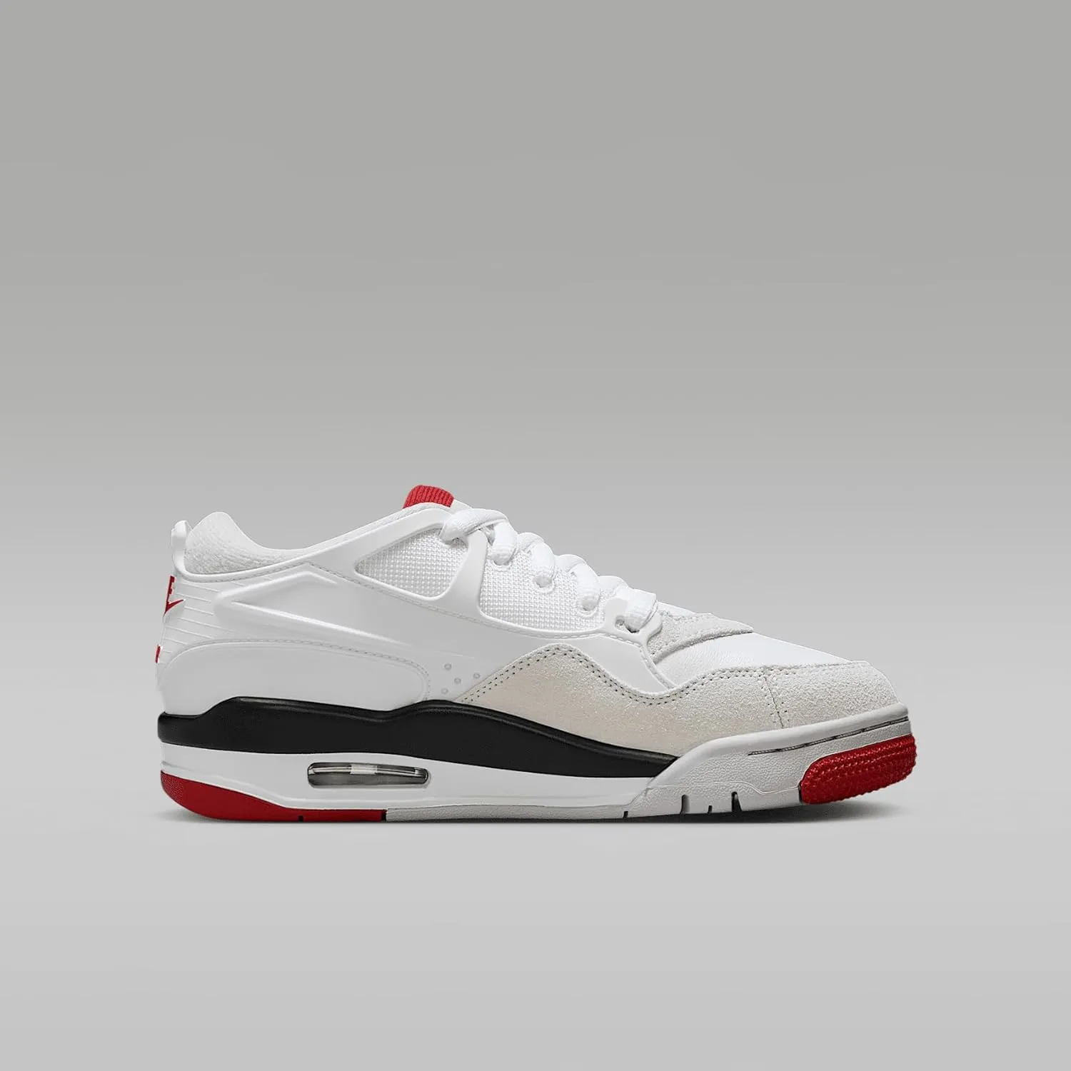 Air Jordan 4 RM Big Kids' Shoes (FQ7938-102, White/Black/Neutral Grey/Varsity Red)