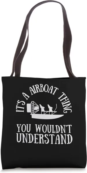 Airboat Swamp Hydroplane Fanboat Airboating Hover Boat Tote Bag