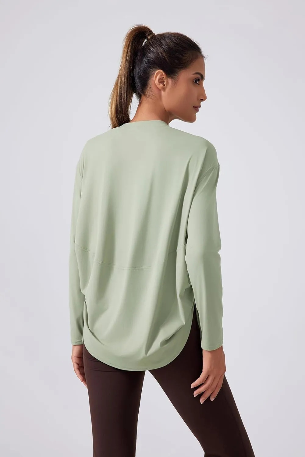 altiland Drawstring Side Ruched Long Sleeve Workout Shirts for Women, Buttery Soft Running Gym Athletic Yoga Tops Loose Fit