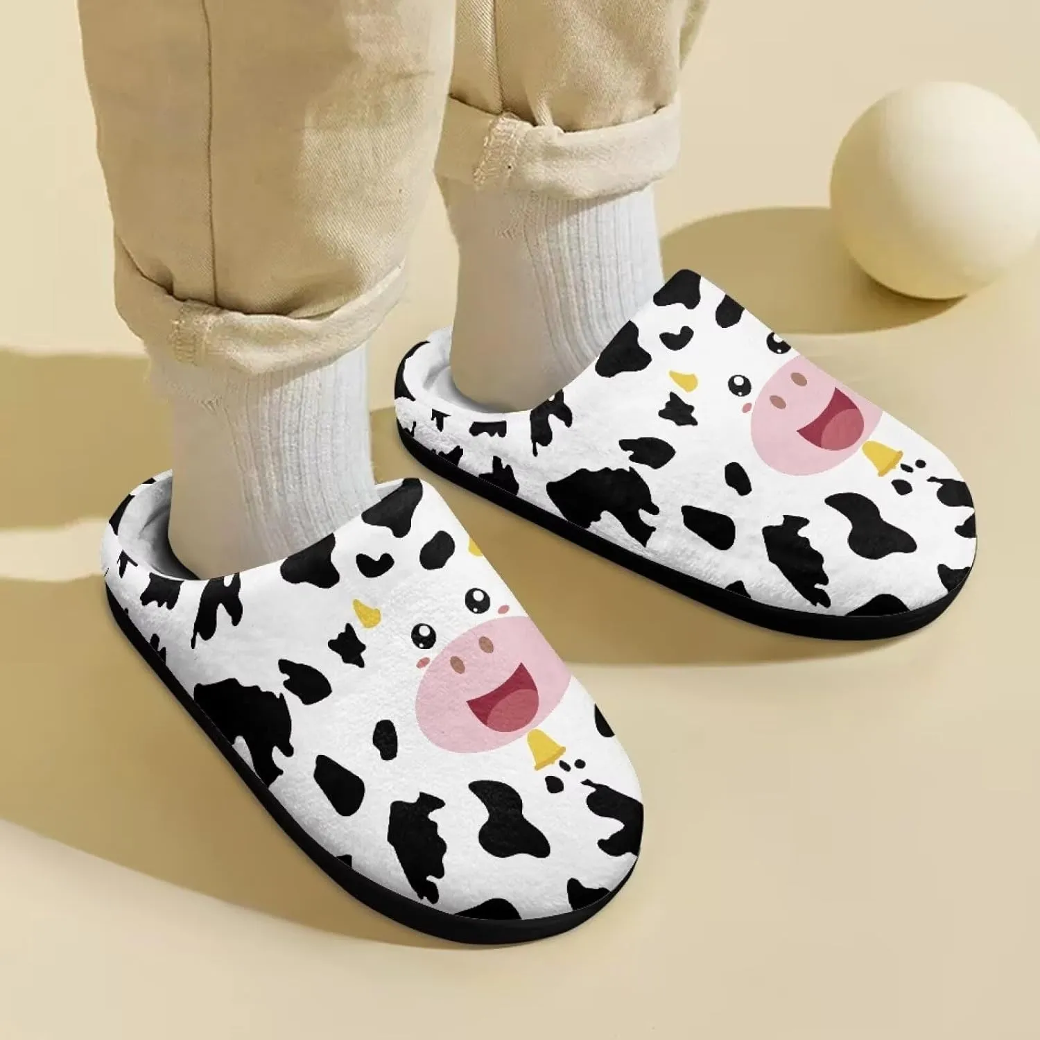 Animal Cotton Slippers for Kid Slip-On Plush Slippers Breathable Comfort Cozy Outdoor Bedroom Plush Slipper for Kids