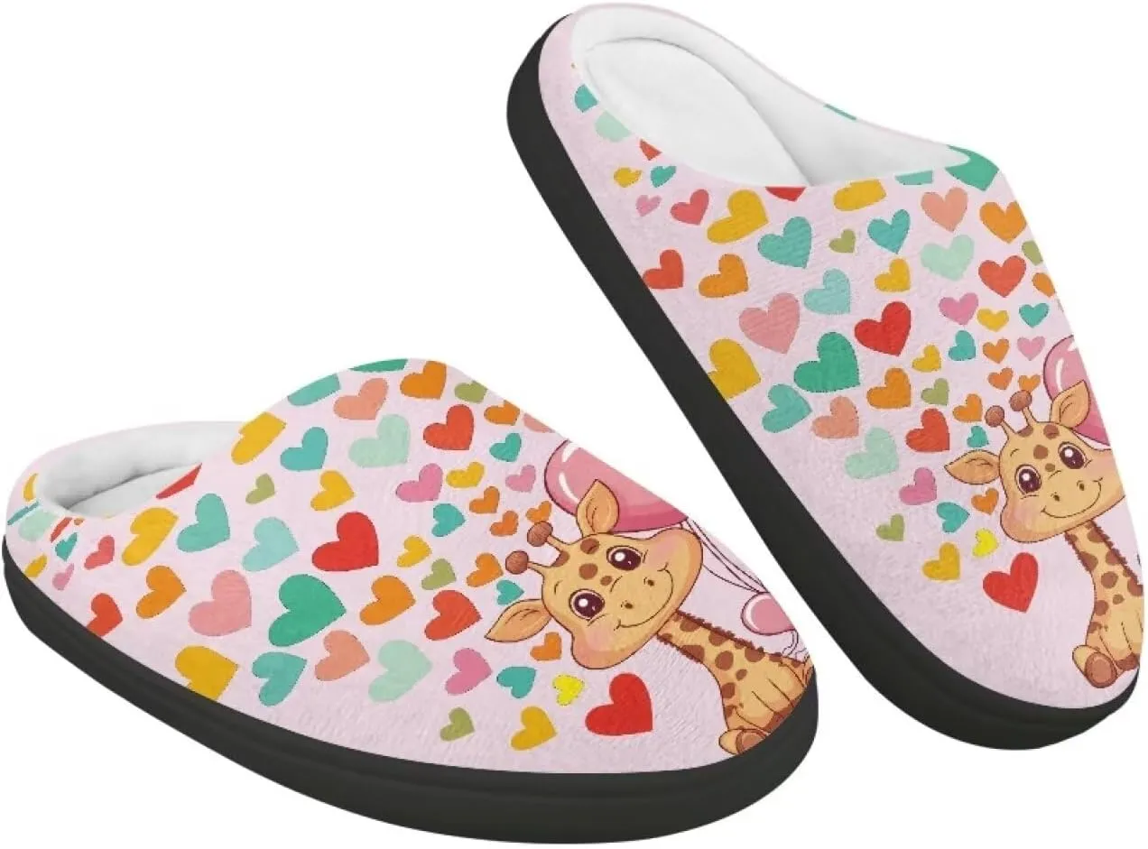 Animal Cotton Slippers for Kid Slip-On Plush Slippers Breathable Comfort Cozy Outdoor Bedroom Plush Slipper for Kids
