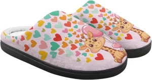 Animal Cotton Slippers for Kid Slip-On Plush Slippers Breathable Comfort Cozy Outdoor Bedroom Plush Slipper for Kids