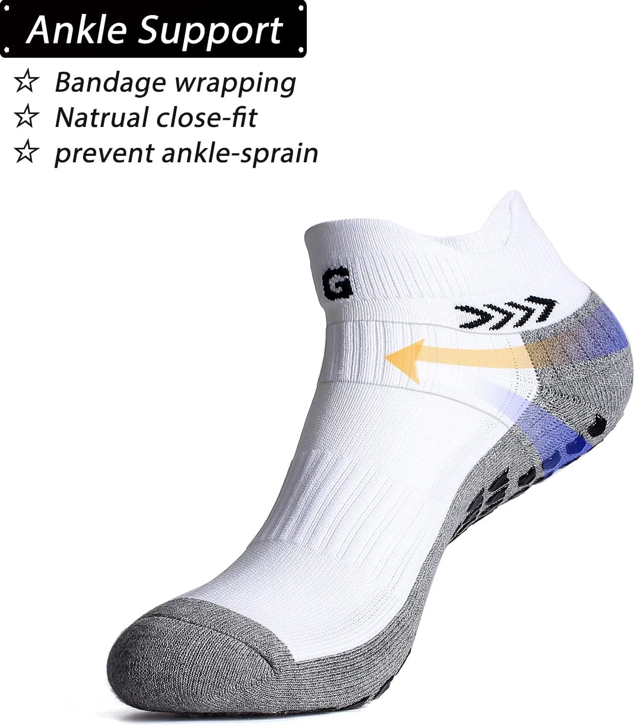 Anti-slip Football Socks for Men Women, Breathable, Cushioned, Cotton Grip Sports Sock for Soccer Yoga Basketball…