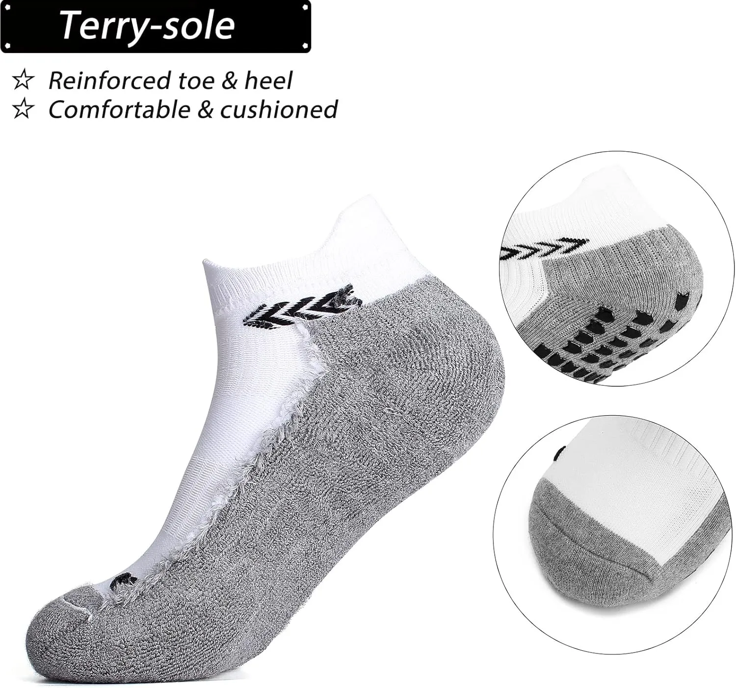Anti-slip Football Socks for Men Women, Breathable, Cushioned, Cotton Grip Sports Sock for Soccer Yoga Basketball…