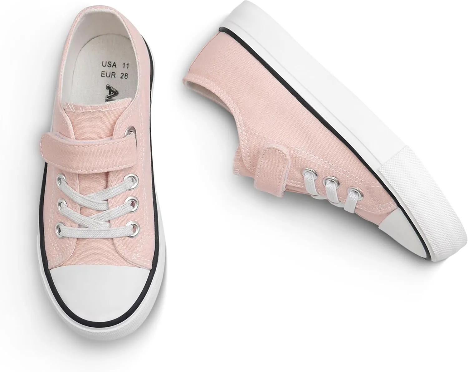 ANTLULU Boys and Girls Canvas Kid Shoes Adjustable Design Fashion Casual Sneakers