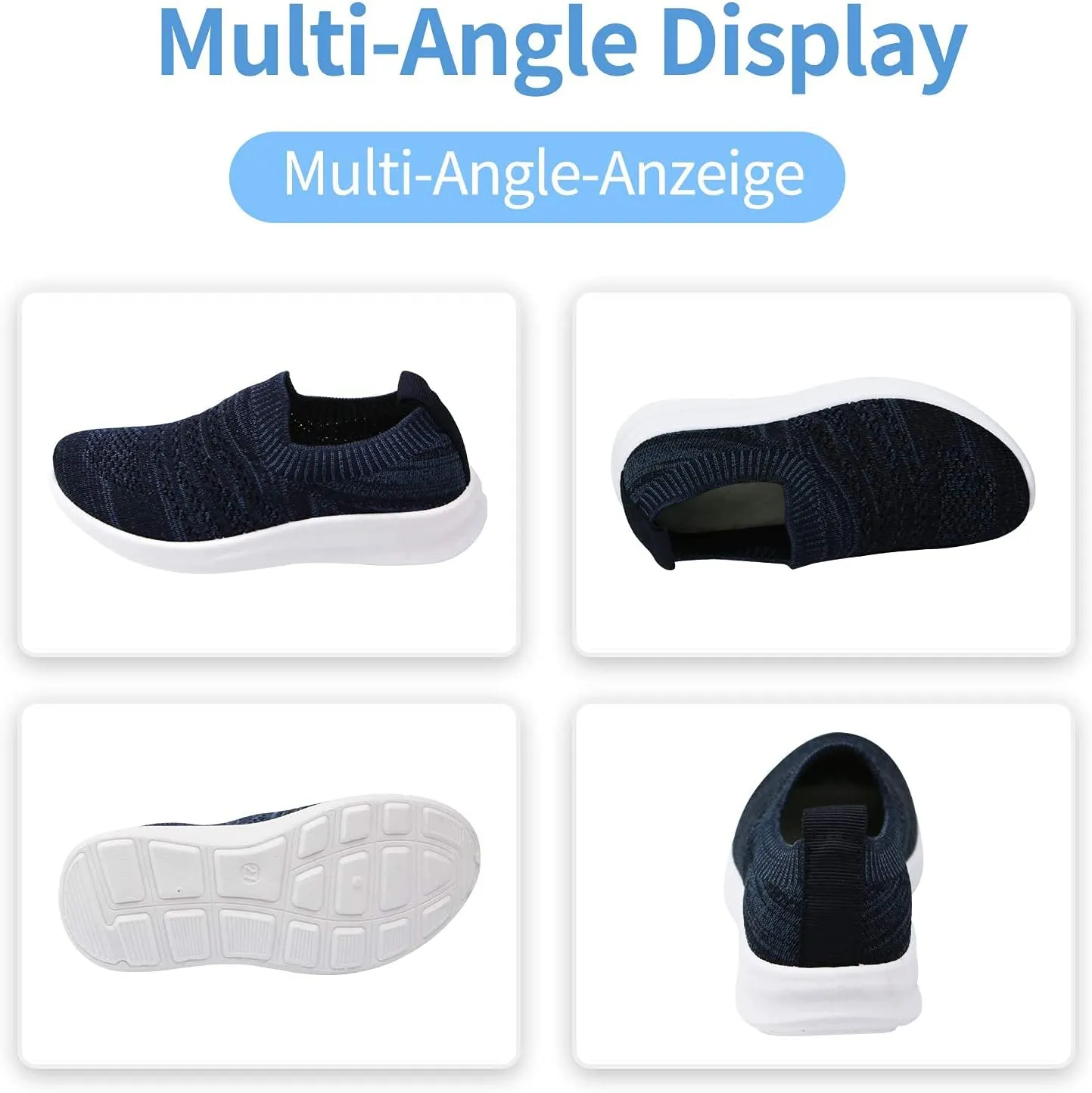 Apawwa Boys Girls Sneakers Kids Lightweight Slip On Running Shoes Pink/Blue/Navy/Black Walking Shoes Breathable Tennis Shoes for Toddler/Little Kids/Big Kids