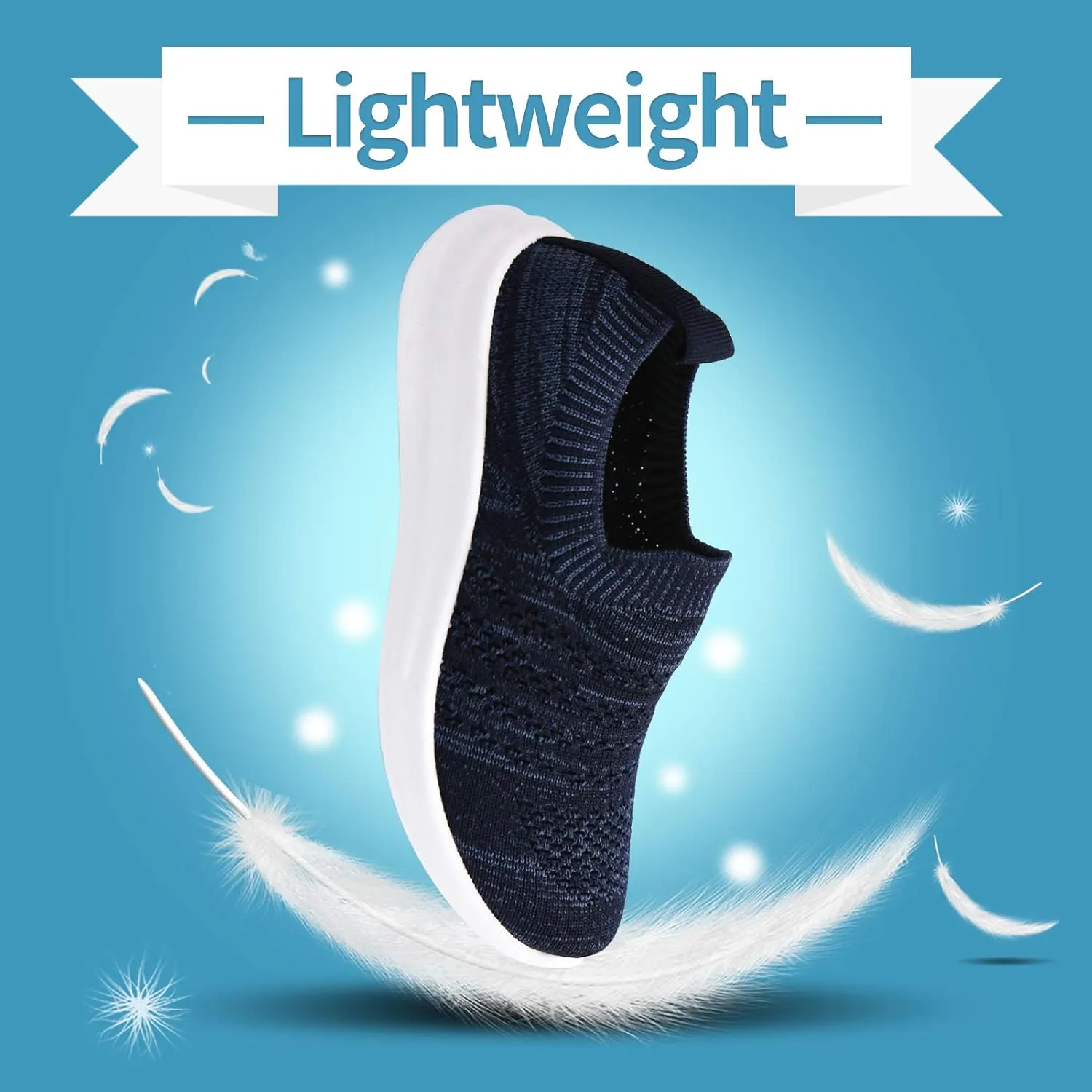 Apawwa Boys Girls Sneakers Kids Lightweight Slip On Running Shoes Pink/Blue/Navy/Black Walking Shoes Breathable Tennis Shoes for Toddler/Little Kids/Big Kids