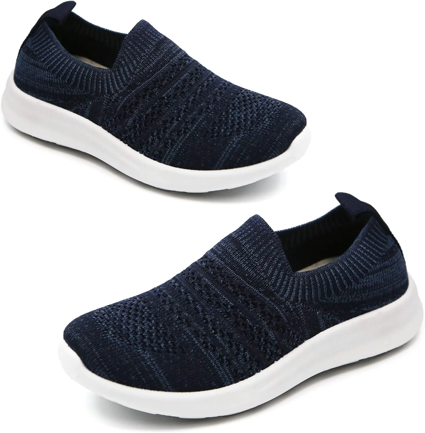 Apawwa Boys Girls Sneakers Kids Lightweight Slip On Running Shoes Pink/Blue/Navy/Black Walking Shoes Breathable Tennis Shoes for Toddler/Little Kids/Big Kids
