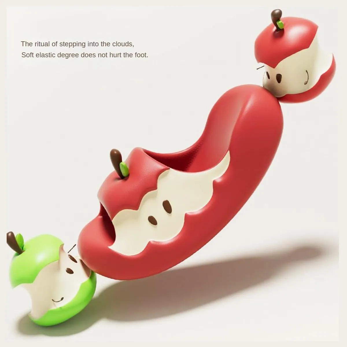 Apples Slippers for Women & Men – Cute 3D Apple-Shaped Fruit Slides, Non-Slip Summer Sandals for Couples, Beach, Shower, Indoor/Outdoor Comfortable Cartoon Slippers