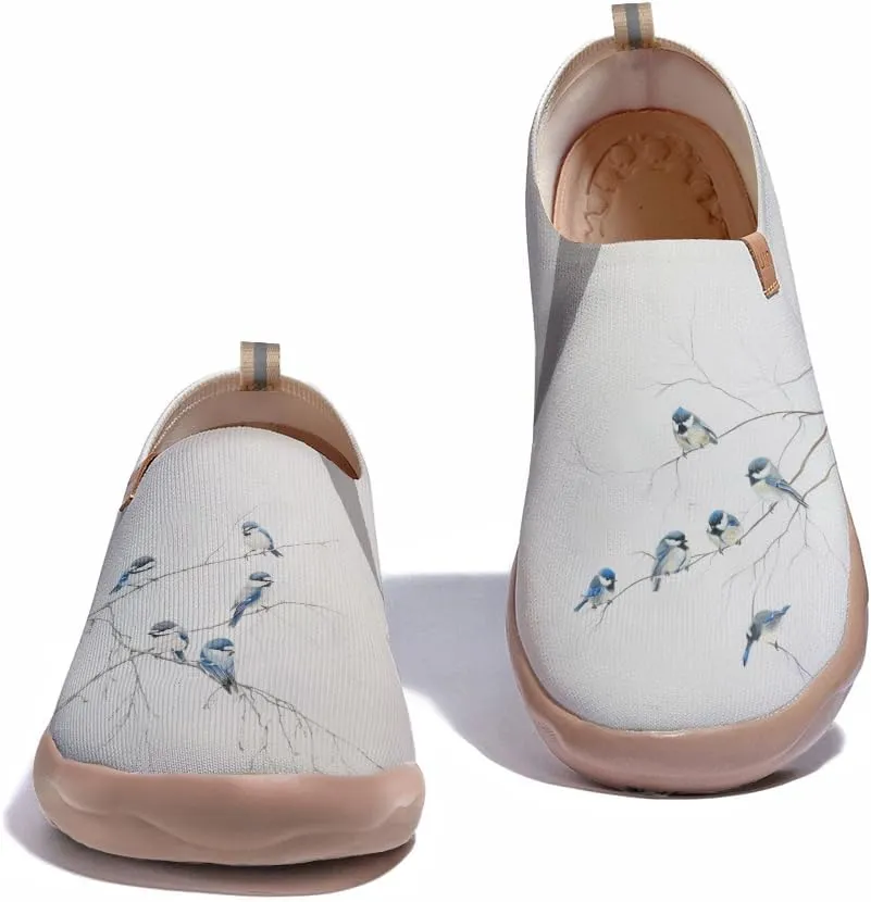 Art Painted Shoes for Women Knit Casual Flats Slip On Loafers Lightweight Travel Sneaker