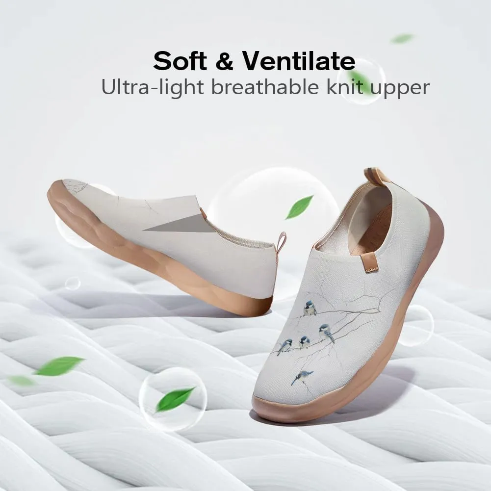 Art Painted Shoes for Women Knit Casual Flats Slip On Loafers Lightweight Travel Sneaker