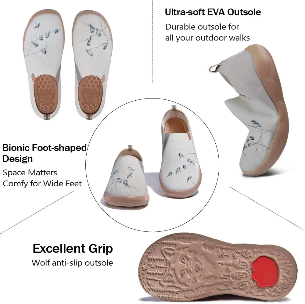 Art Painted Shoes for Women Knit Casual Flats Slip On Loafers Lightweight Travel Sneaker