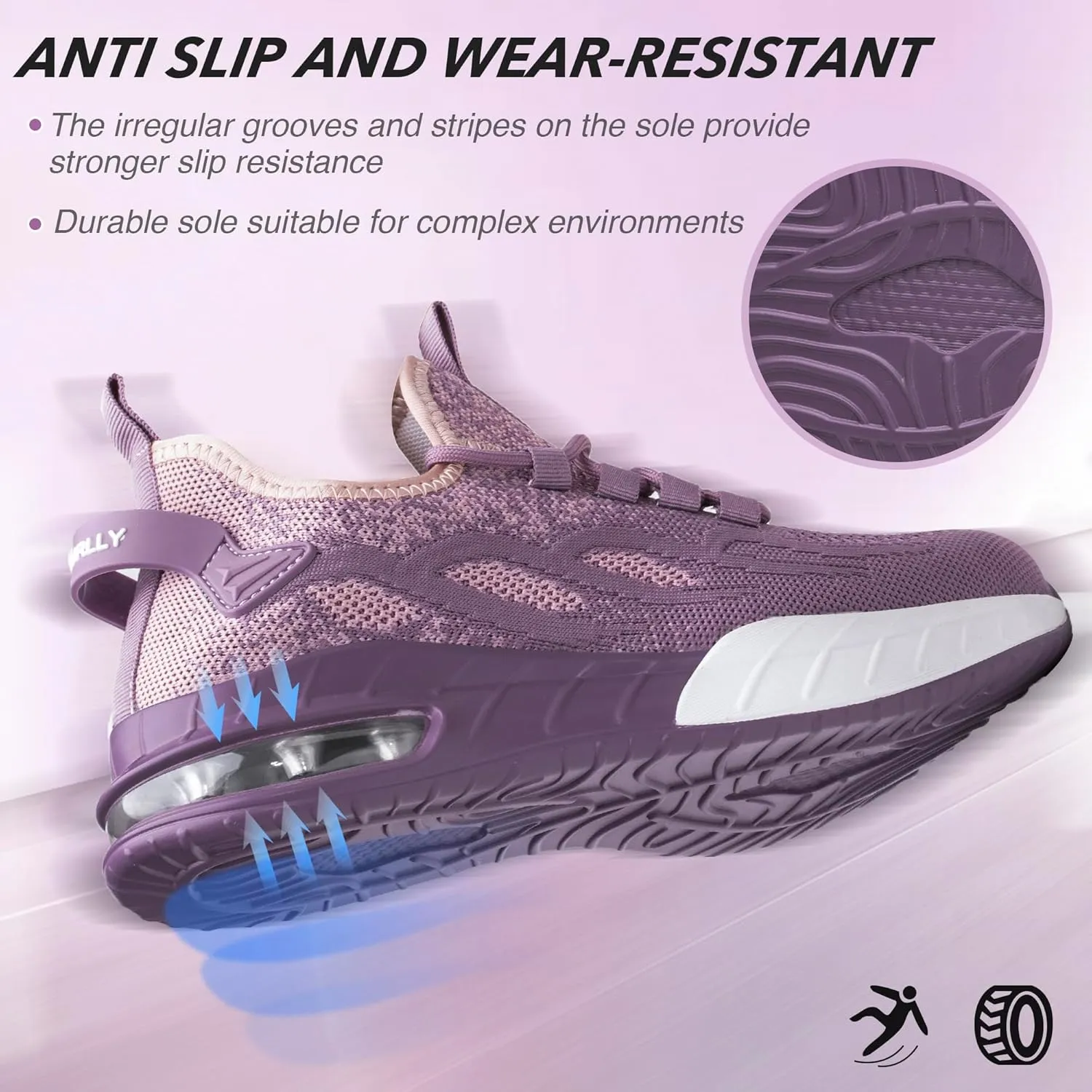 Asiman Steel Toe Shoes for Women Men Air Cushion Safety Shoes Breathable Lightweight Construction Industrial Composite Toe Work Sneakers