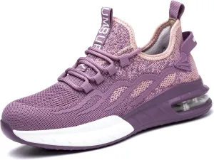 Asiman Steel Toe Shoes for Women Men Air Cushion Safety Shoes Breathable Lightweight Construction Industrial Composite Toe Work Sneakers
