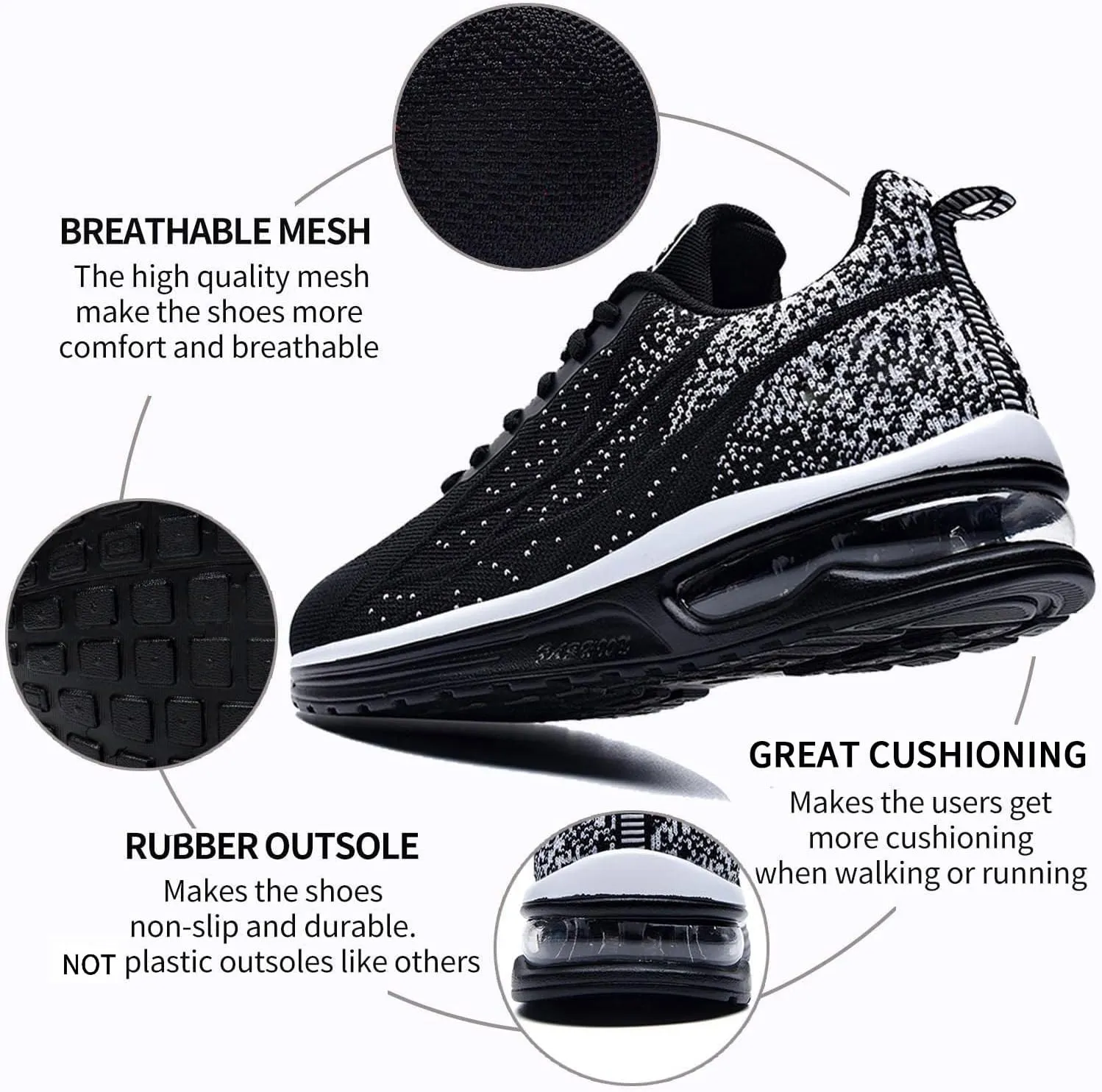 AUPERF Men's Running Shoes Lightweight Breathable Workout Footwear Walking Sports Tennis Sneaker