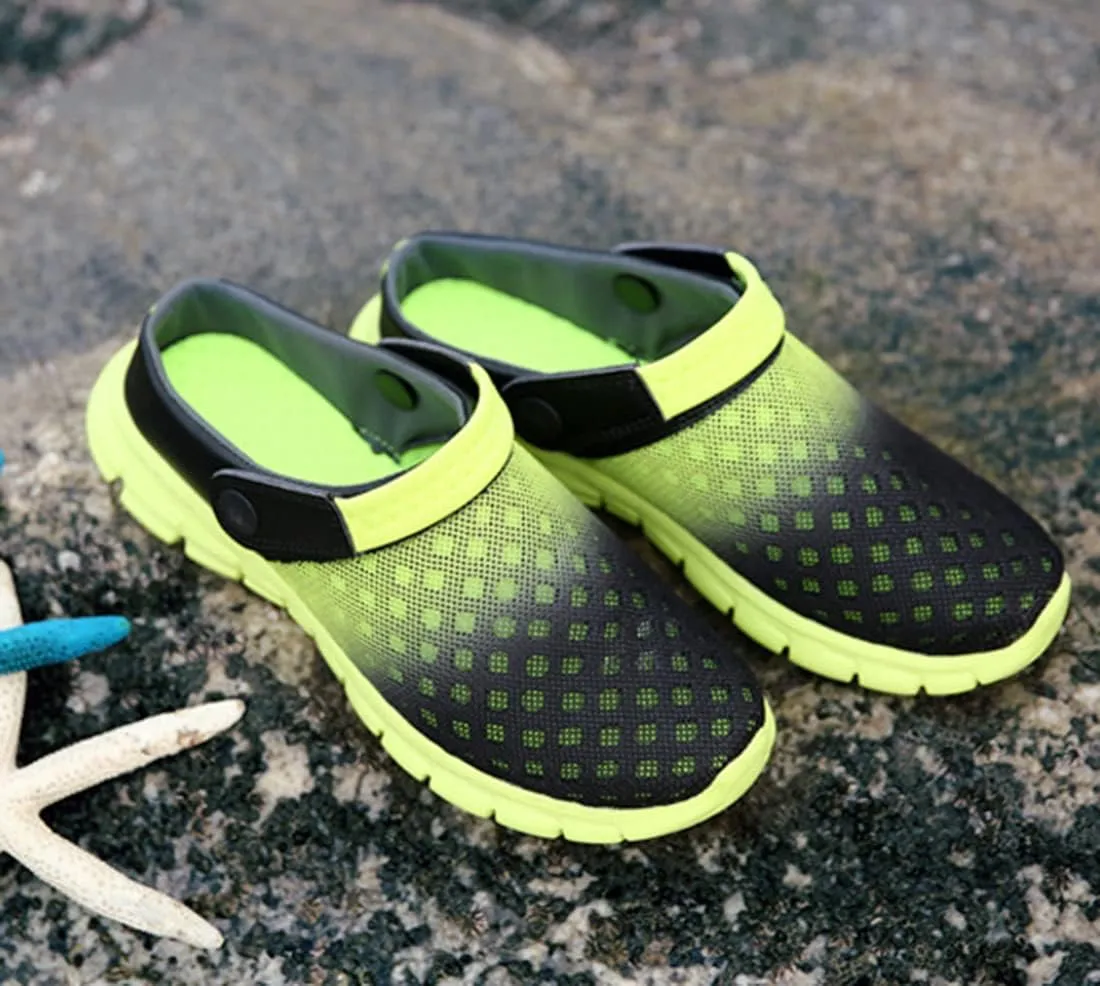 Axcone Men's Women's Garden Clogs Summer Breathable Mesh Slippers Lightweight Non-Slip Outdoor Beach Sandals