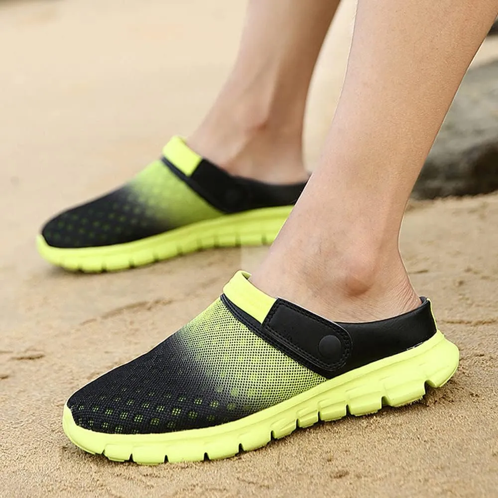 Axcone Men's Women's Garden Clogs Summer Breathable Mesh Slippers Lightweight Non-Slip Outdoor Beach Sandals