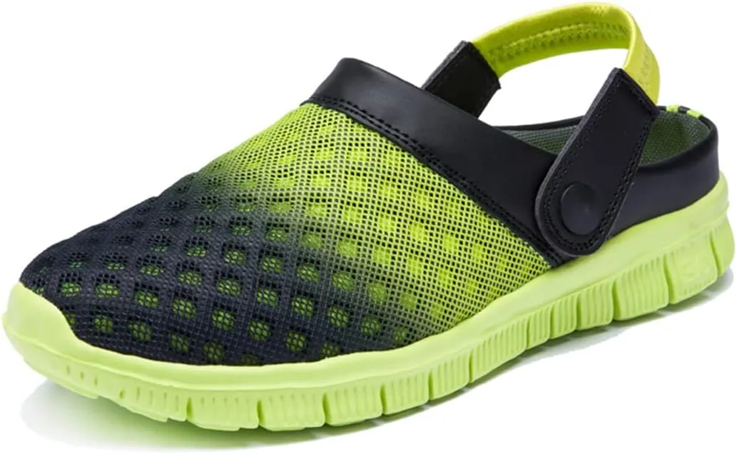 Axcone Men's Women's Garden Clogs Summer Breathable Mesh Slippers Lightweight Non-Slip Outdoor Beach Sandals