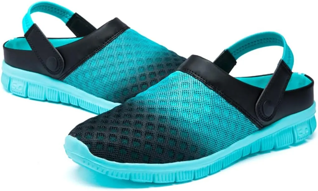 Axcone Men's Women's Garden Clogs Summer Breathable Mesh Slippers Lightweight Non-Slip Outdoor Beach Sandals