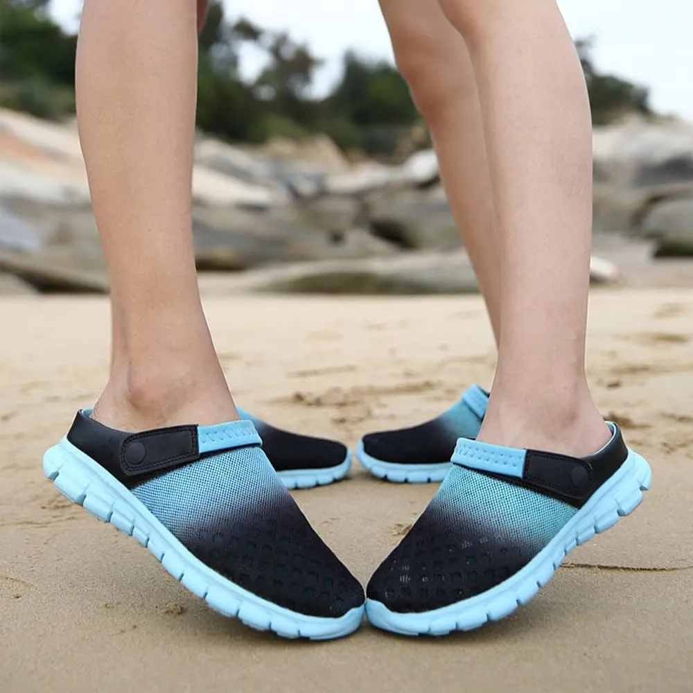 Axcone Men's Women's Garden Clogs Summer Breathable Mesh Slippers Lightweight Non-Slip Outdoor Beach Sandals