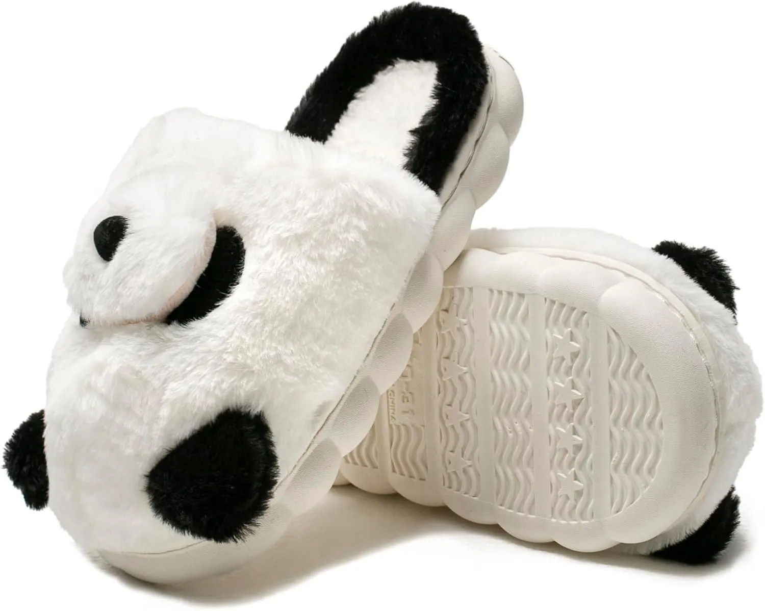 Axcone Toddler Boys Girls Animal Panda Slippers Kid's Indoor Home Slippers for Winter Warmth Slippers Cartoon Soft Plush Slippers（Toddler/Little Kids/Big Kids）
