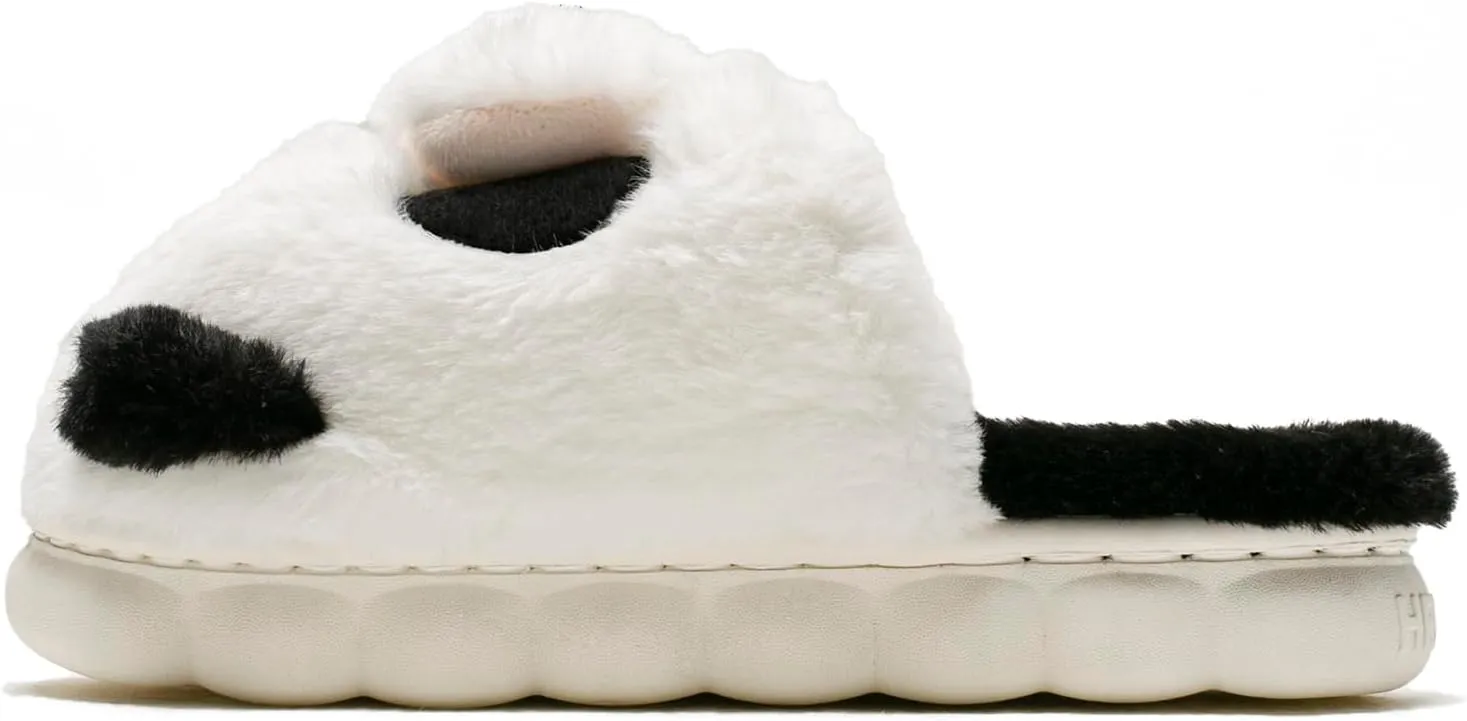 Axcone Toddler Boys Girls Animal Panda Slippers Kid's Indoor Home Slippers for Winter Warmth Slippers Cartoon Soft Plush Slippers（Toddler/Little Kids/Big Kids）