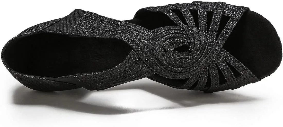 Ballroom Dance Shoes Women Latin Salsa Practice Dancer Shoes 2.5'' Heels YT02