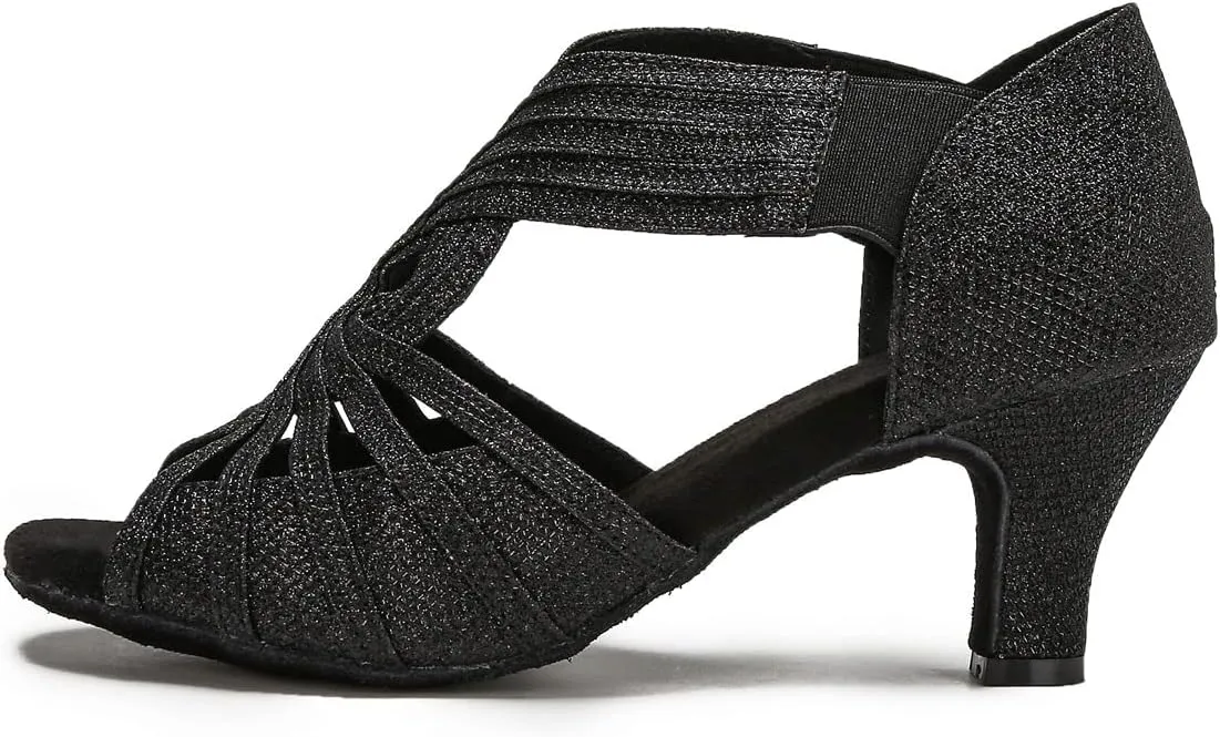 Ballroom Dance Shoes Women Latin Salsa Practice Dancer Shoes 2.5'' Heels YT02